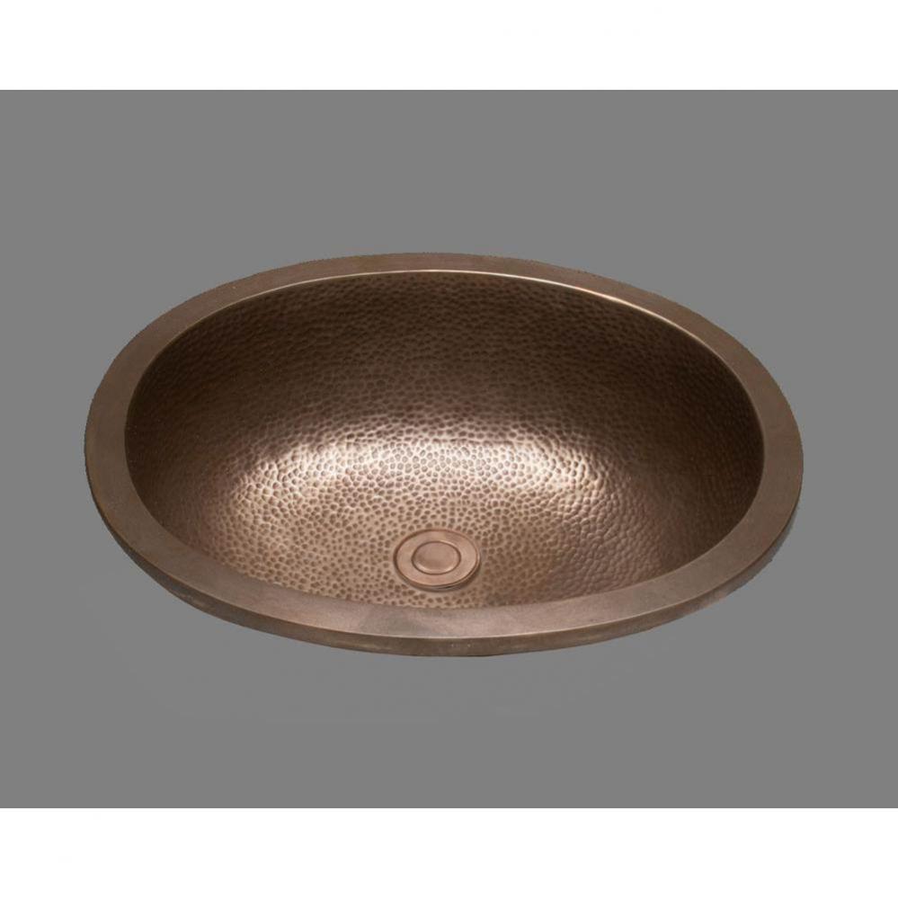 Zoe, Large Oval Lavatory, Hammertone Pattern, Undermount and Drop In