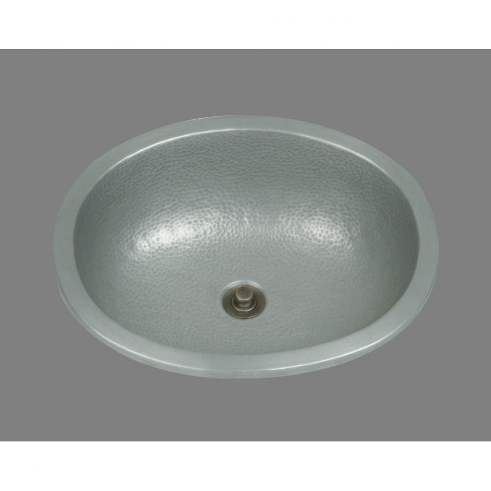 Zoe, Large Oval Lavatory, Hammertone Pattern, Undermount and Drop In