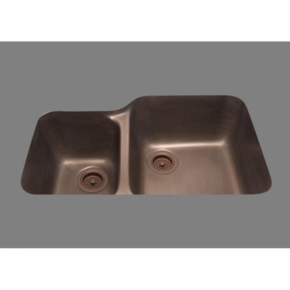 Zola, Plain, 60/40 Double Basin Kitchen Sink, Undermount and Drop In
