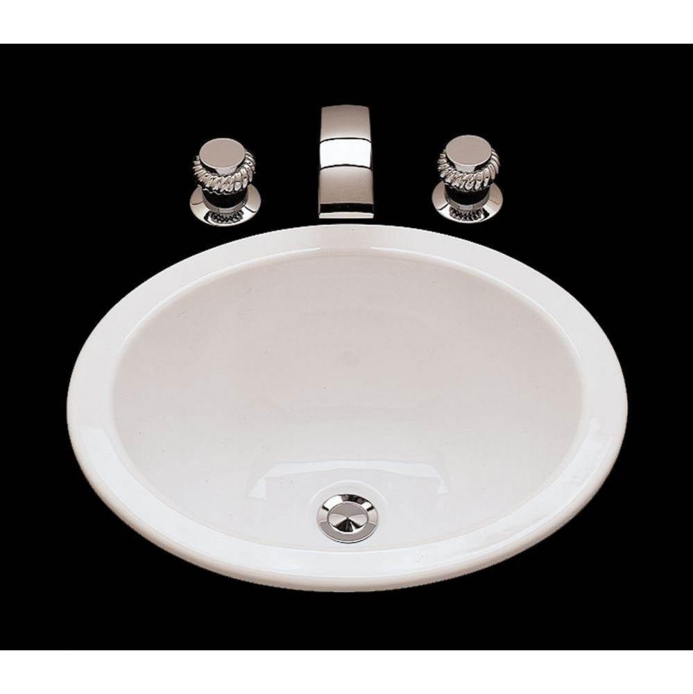 Suzanne, Single Glazed Oval Lavatory With Plain Bowl, Overflow, Drop In