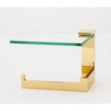 Alno A6465L-PB - Left hand single post Tissue Holder w/ Glass Shelf