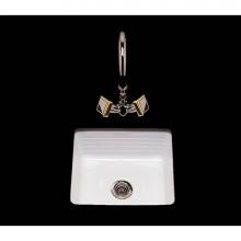 Alno P1113.U2.WH - Penny, Double Glazed, Rectangle Bar Sink, Linial Pattern, Undermount Only