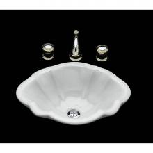 Alno P1418.D2.WH - Erin, Double Glazed Oval Fluted Lavatory, No Overflow, Drop In Only