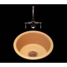 Alno P1515.D2.WH - Selena, Double Glazed Round Bar/Prep Sink With Plain Bowl, 3.5'' Drain Opening, Drop In