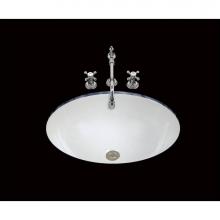 Alno P1618.U2.WH - Abby, Double Glazed, Large Plain Oval Lavatory, Center Drain, No Overflow, Undermount Only