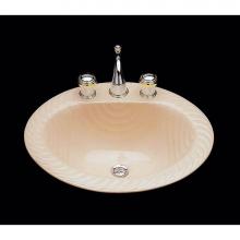 Alno P1821.D2.WH - Doris, Double Glazed, Large Oval Lavatory, Wave Pattern, Overflow, Drop In Only
