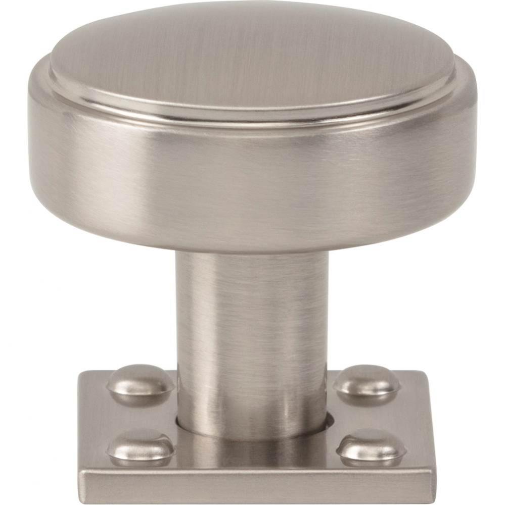 Benning Knob With Backplate 1 1/4 Inch (1 Inch Backplate) Brushed Nickel