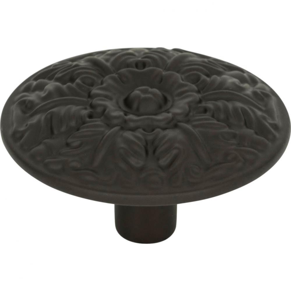 Hammered Medallion Knob 1 1/2 Inch Aged Bronze