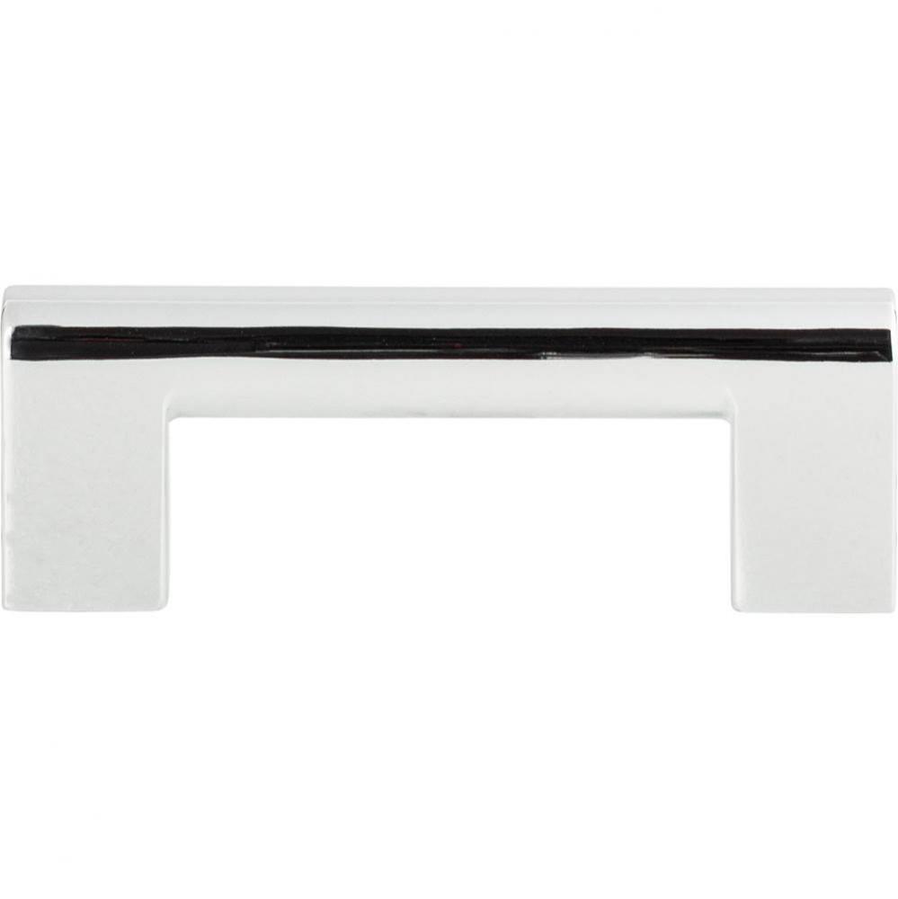 Round Rail Pull 3 Inch (c-c) Polished Chrome