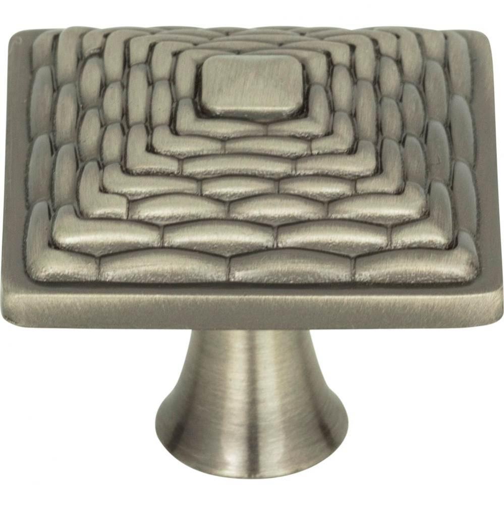 Mandalay Square Knob 1 1/4 Inch Brushed Nickel