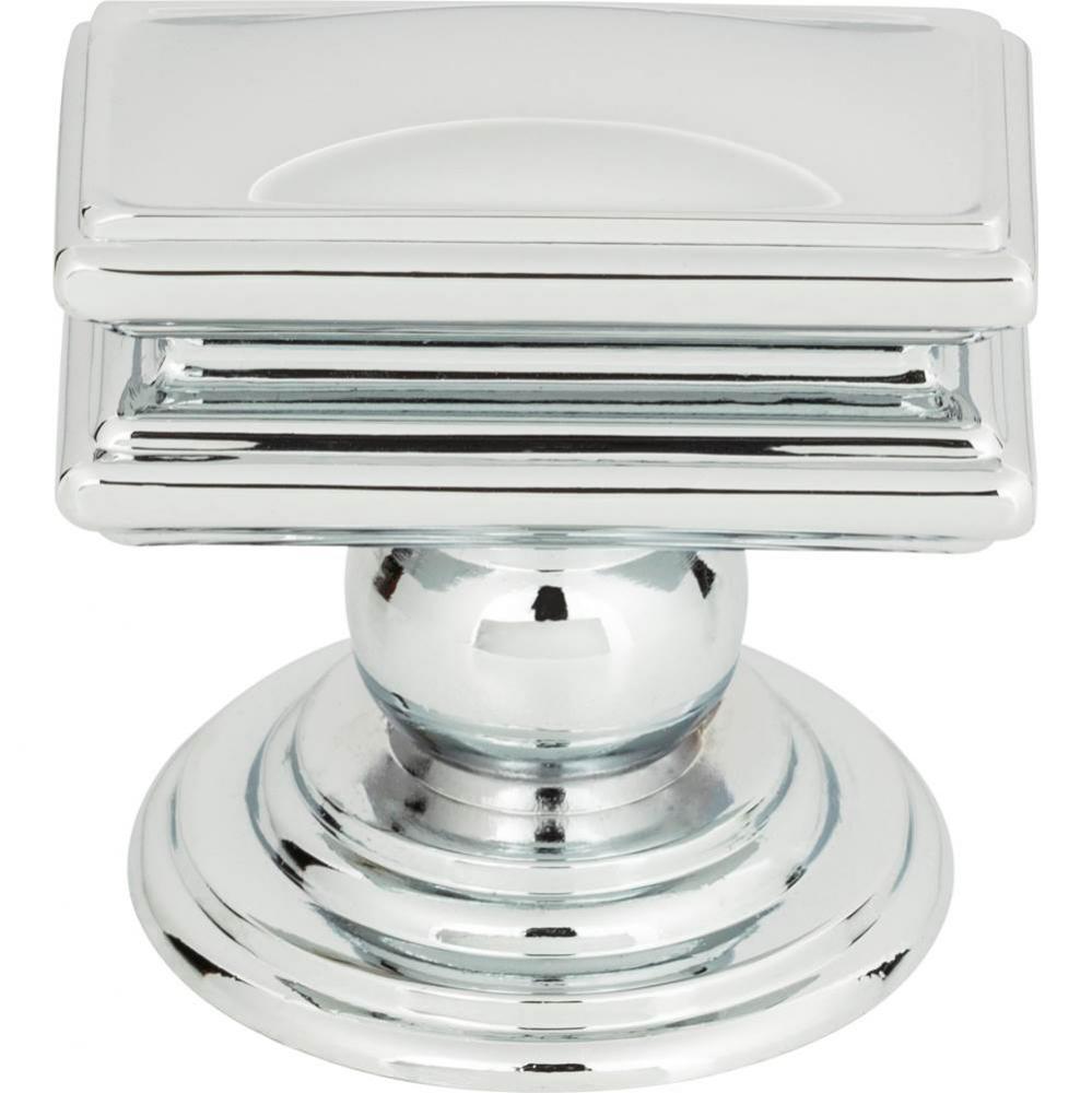 Campaign Rectangle Knob 1 1/2 Inch Polished Chrome