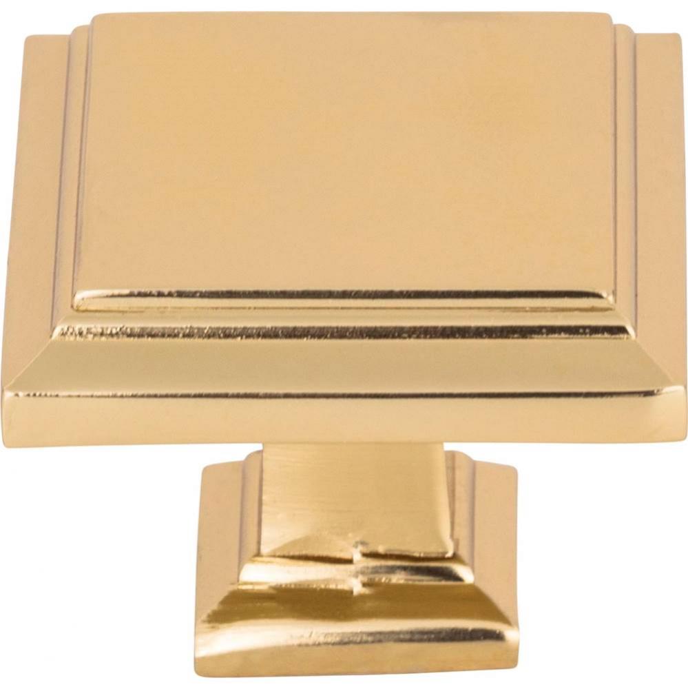 Sutton Place Square Knob 1 1/4 Inch French Gold