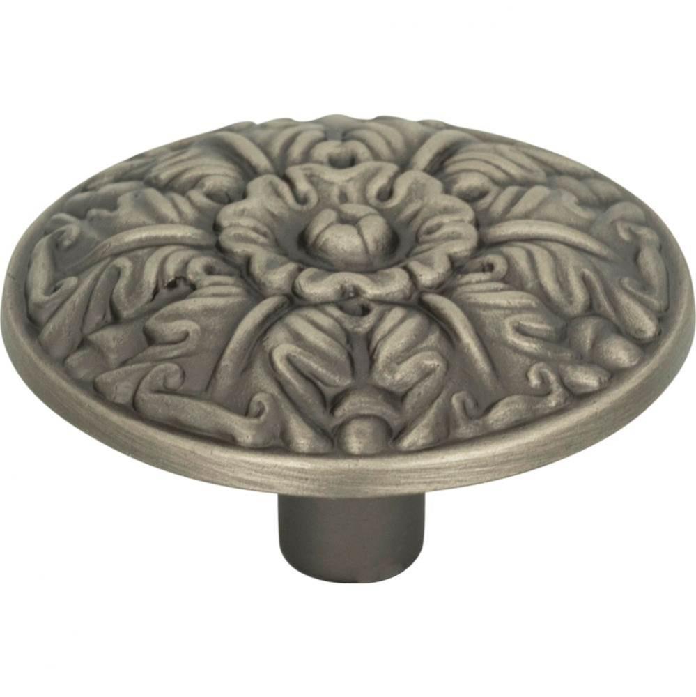 Hammered Medallion Knob 1 1/2 Inch Pewter