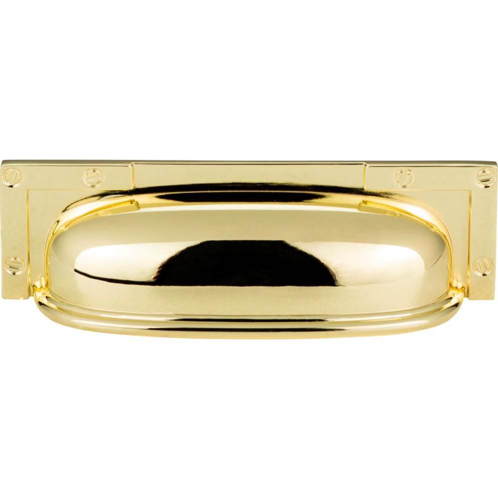 Campaign L-Bracket Cup Pull 3 3/4 Inch (c-c) Polished Brass