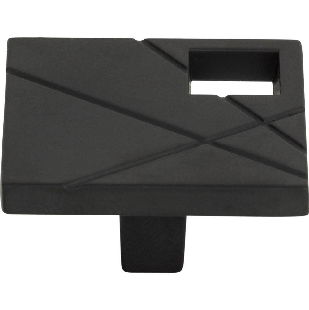 Modernist Right Square Knob 1 1/2 Inch Matte Black