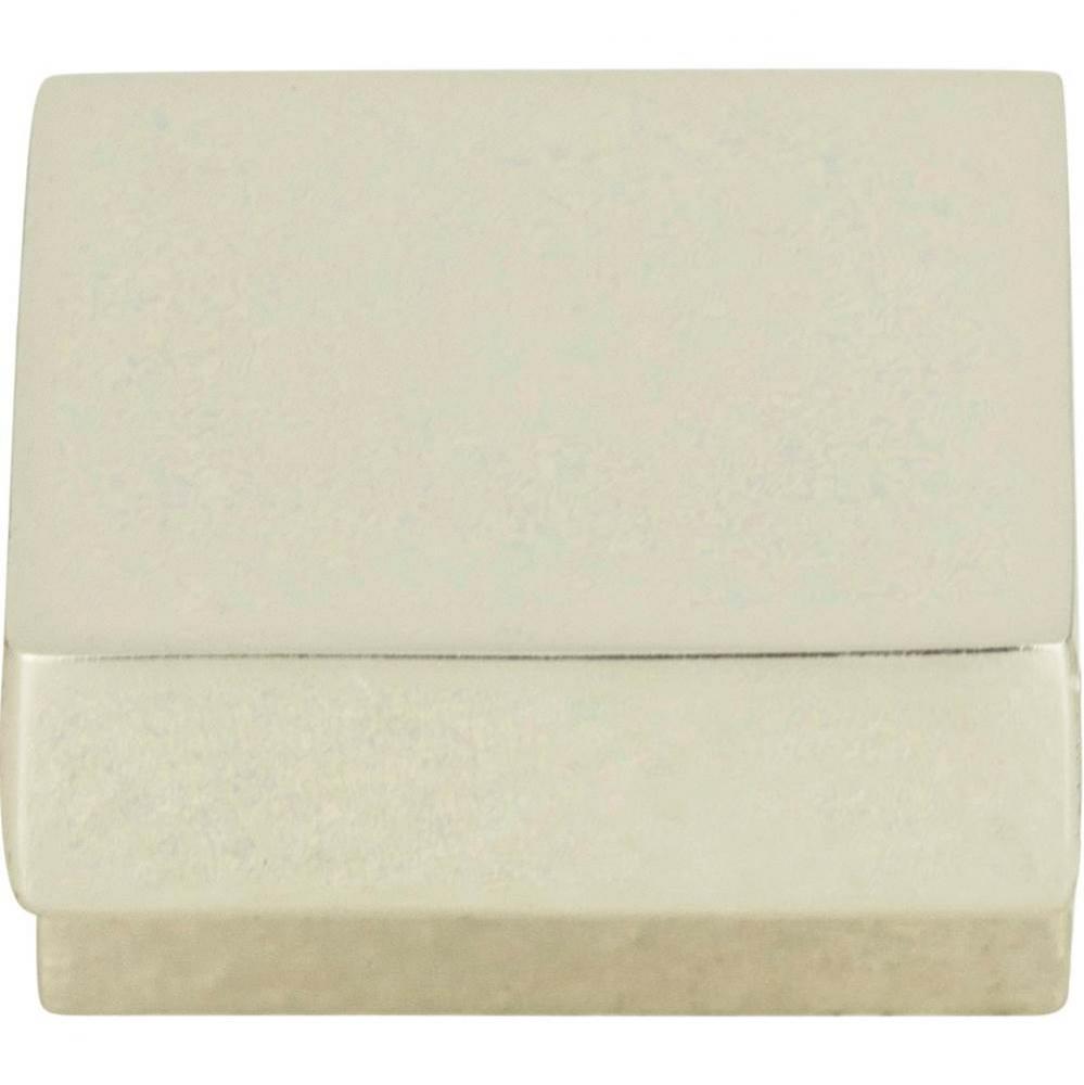 Small Square Knob 5/8 Inch (c-c) Polished Nickel