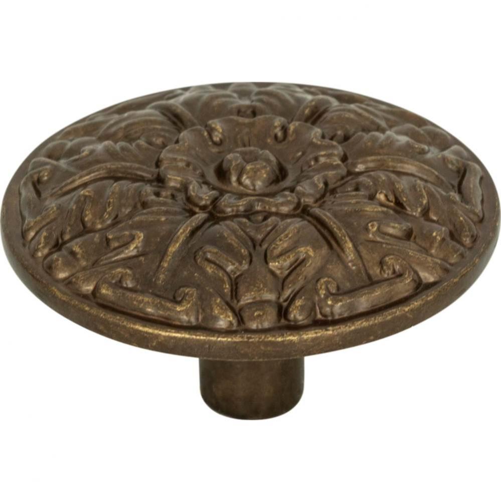 Hammered Medallion Knob 1 1/2 Inch Burnished Bronze