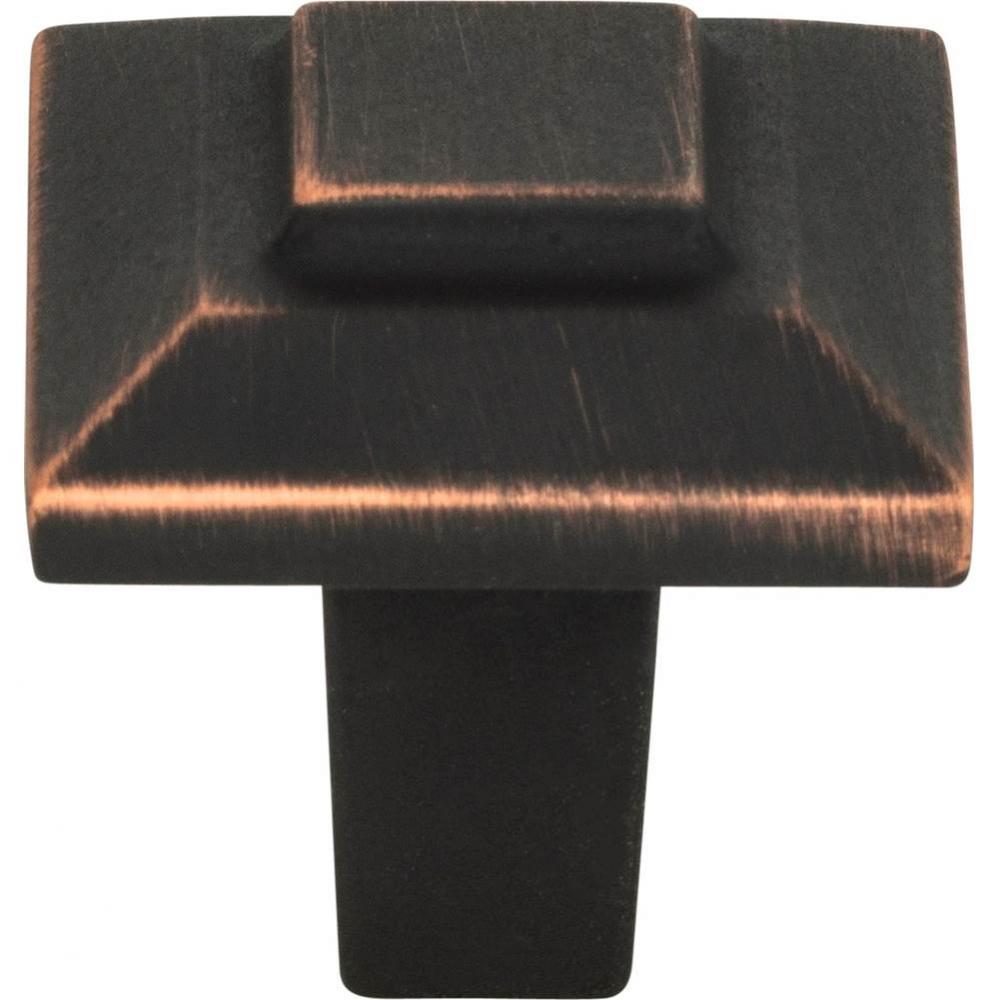 Trocadero Small Square Knob 1 Inch Venetian Bronze