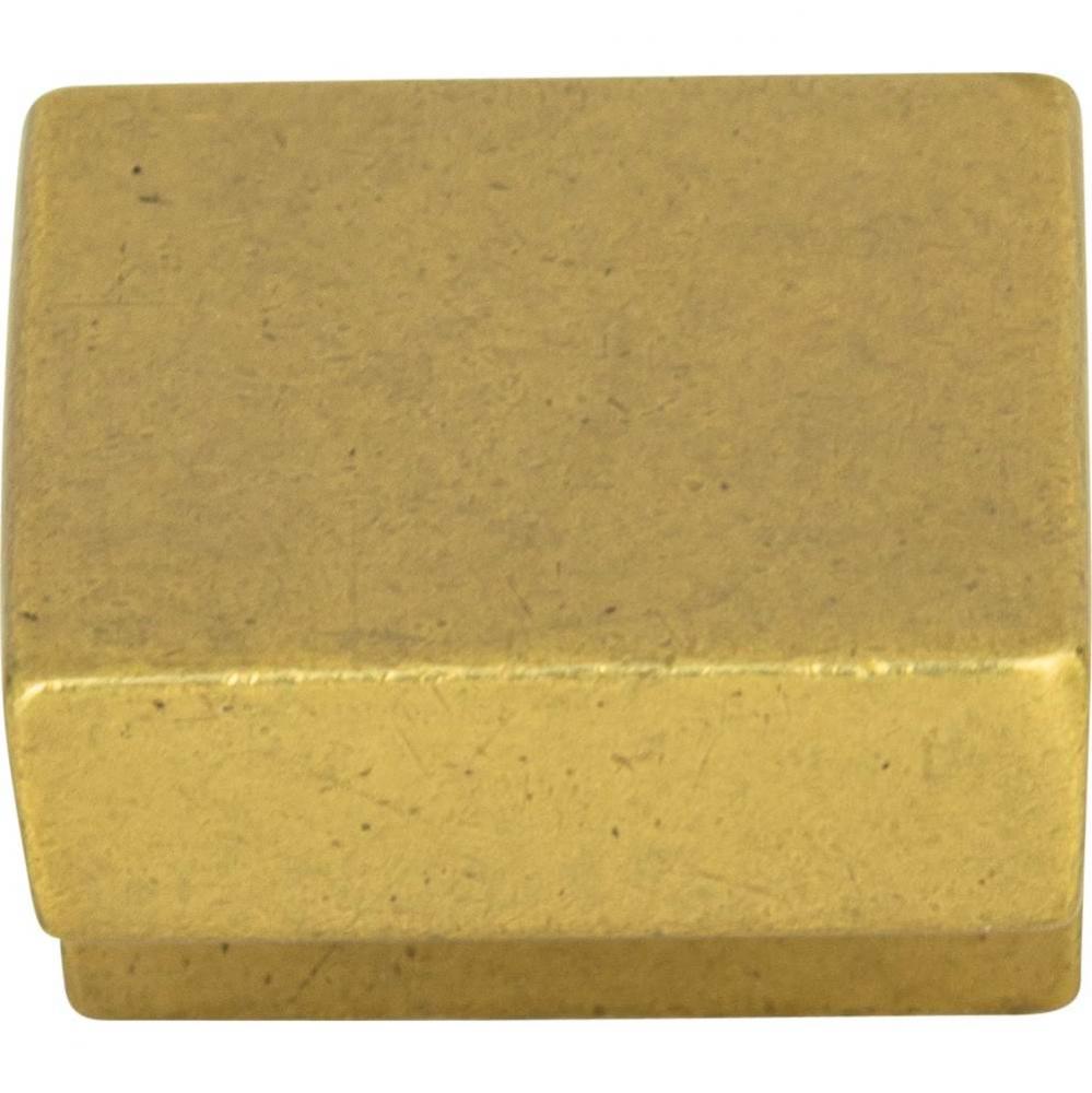 Small Square Knob 5/8 Inch (c-c) Vintage Brass