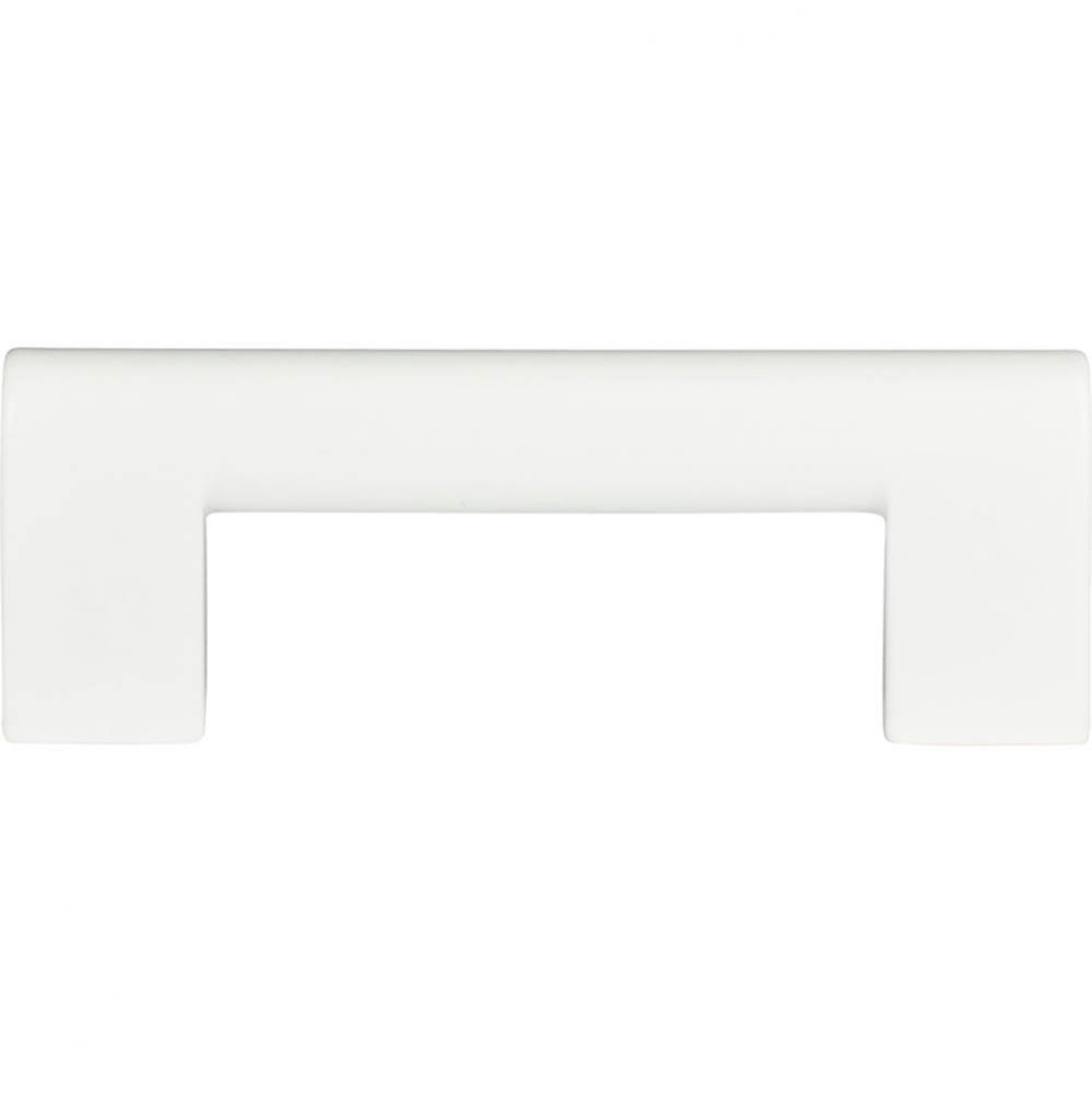 Round Rail Pull 3 Inch (c-c) High White Gloss