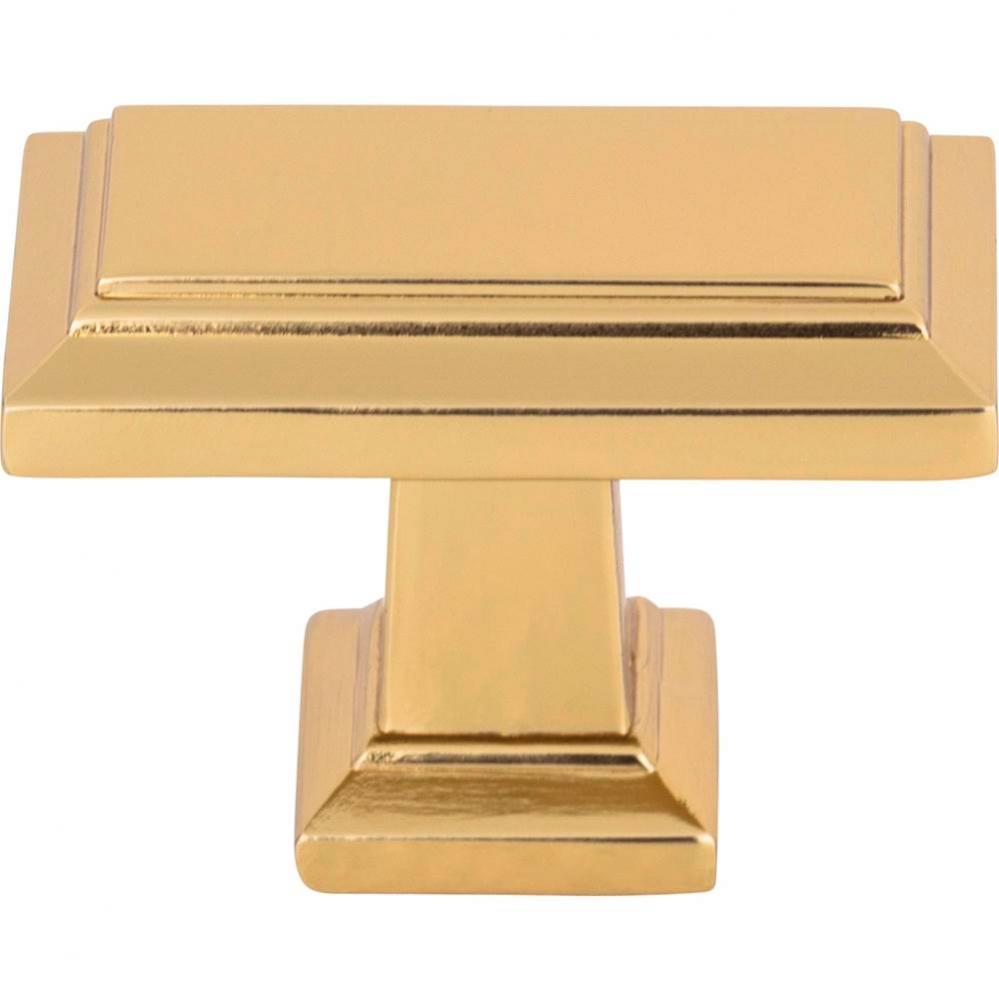Sutton Place Rectangle Knob 1 7/16 Inch French Gold