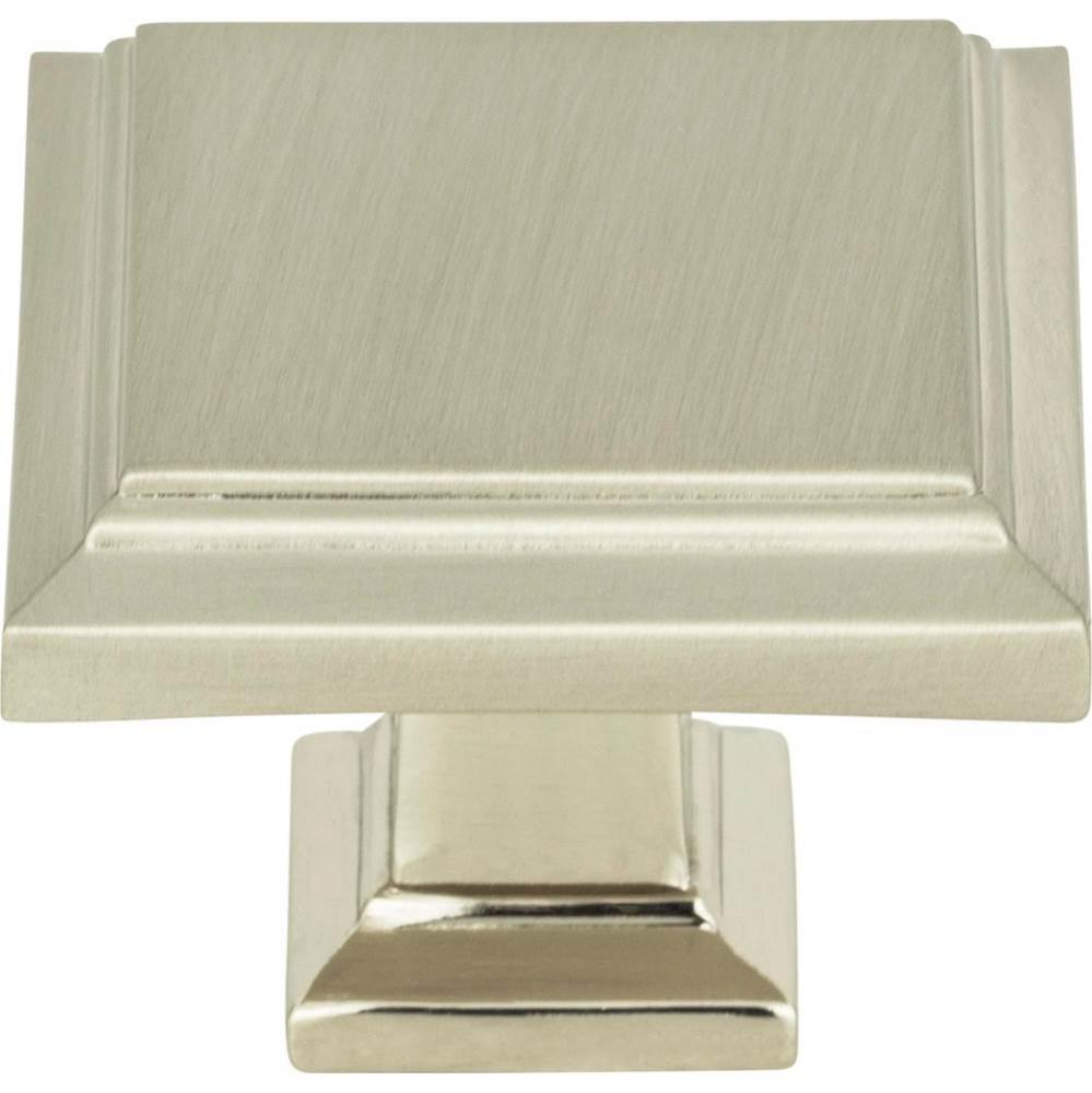 Sutton Place Square Knob 1 1/4 Inch Brushed Nickel