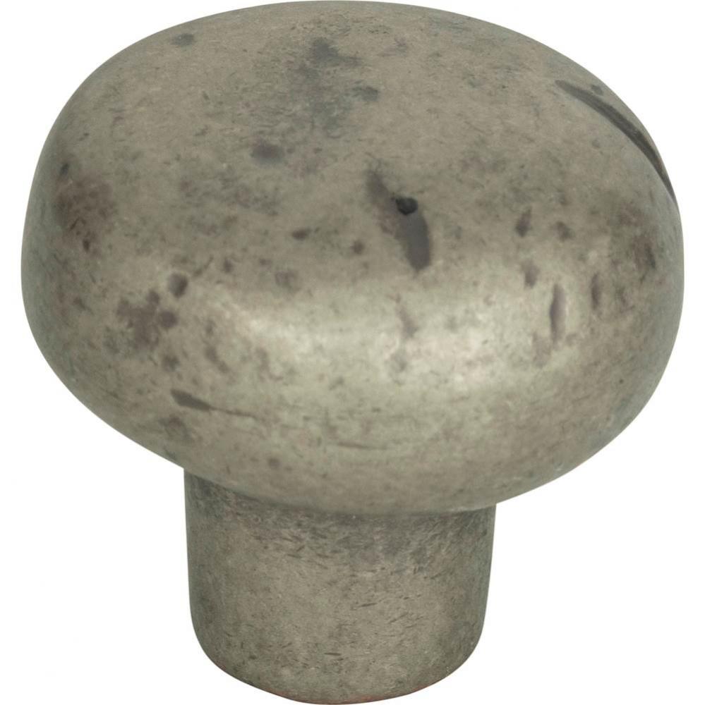 Distressed Round Knob 1 3/8 Inch Pewter