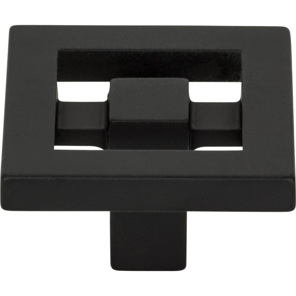 Nobu Square Knob 1 3/8 Inch Matte Black