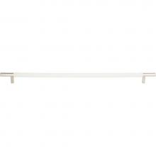 Atlas AP05-WT-CH - Zanzibar White Appliance Pull 17 Inch (c-c) Leather Polished Chrome