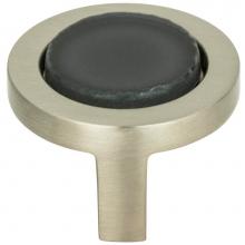 Atlas 229-BLK-BRN - Spa Black Round Knob 1 1/4 Inch Brushed Nickel