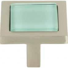 Atlas 230-GR-BRN - Spa Green Square Knob 1 3/8 Inch Brushed Nickel