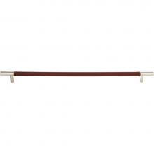 Atlas AP05-OW-CH - Zanzibar Brown Appliance Pull 17 Inch (c-c) Leather Polished Chrome