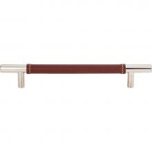 Atlas 281-OW-CH - Zanzibar Brown Leather Pull 6 5/16 Inch (c-c) Polished Chrome