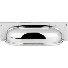 Atlas 382-CH - Campaign L-Bracket Cup Pull 3 3/4 Inch (c-c) Polished Chrome