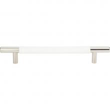 Atlas 281-WT-CH - Zanzibar White Leather Pull 6 5/16 Inch (c-c) Polished Chrome