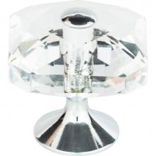 Atlas 3209-CH - Crystal Large Square Knob 1 1/2 Inch Polished Chrome