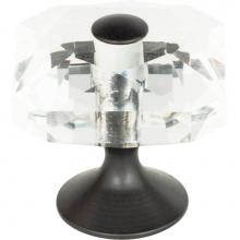 Atlas 3209-BL - Crystal Large Square Knob 1 1/2 Inch Matte Black