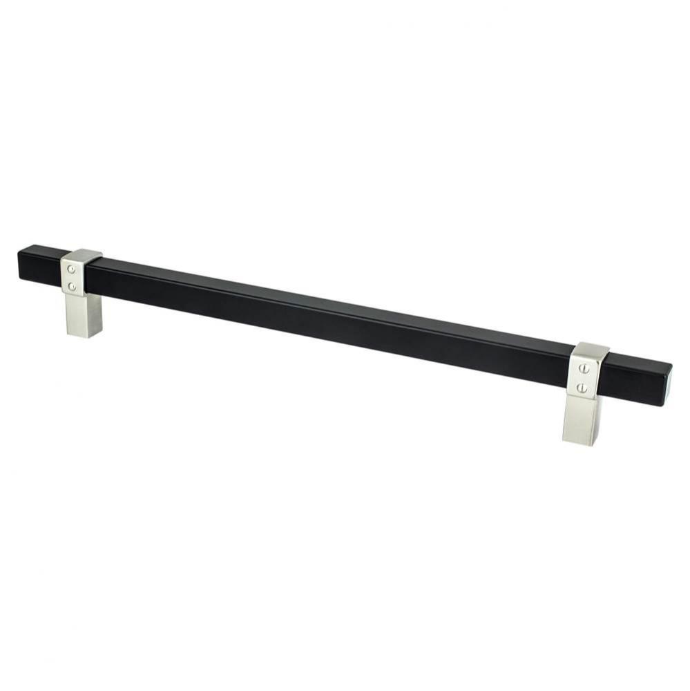 Rivet Rebel 224mm CC Matte Black Bar and Brushed Nickel Posts Pull