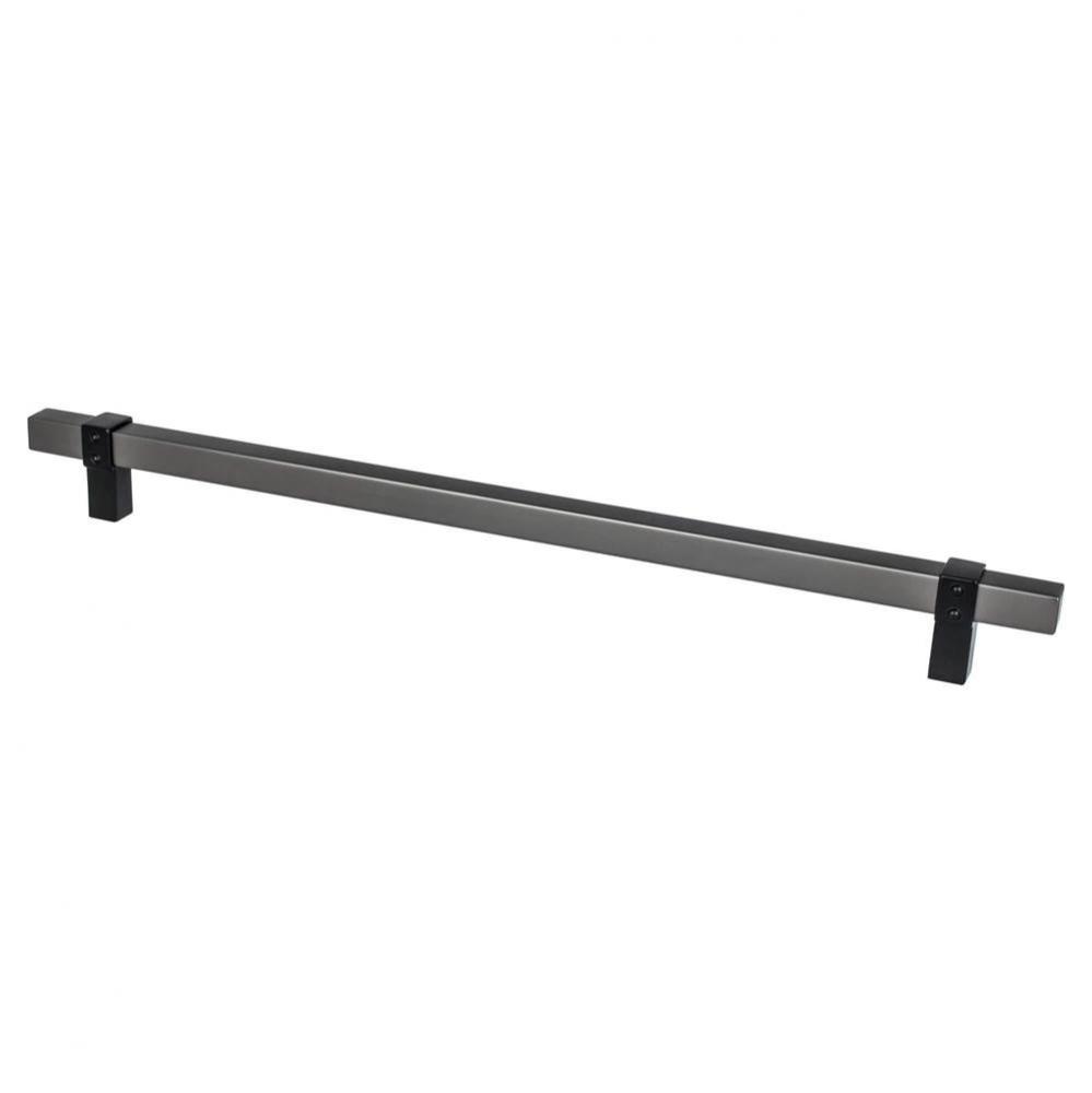 Rivet Rebel 12in. CC Slate Bar and Matte Black Posts Appliance Pull