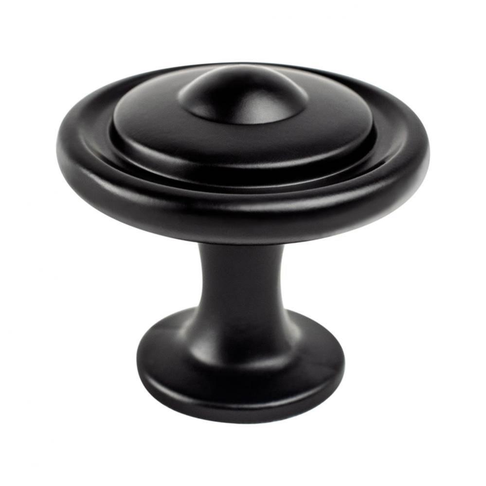 Traditional Advantage Three Matte Black Button Knob