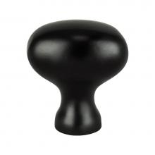 Berenson 0930-1055-P - Transitional Advantage Three Matte Black Oval Knob - This knob has a tooth on the bottom.