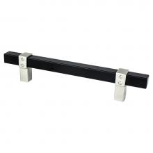 Berenson 5116-455BPN-P - Rivet Rebel 128mm CC Matte Black Bar and Brushed Nickel Posts Pull