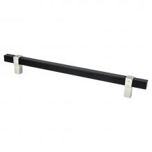 Berenson 5118-455BPN-P - Rivet Rebel 224mm CC Matte Black Bar and Brushed Nickel Posts Pull