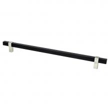 Berenson 5119-455BPN-P - Rivet Rebel 12in. CC Matte Black Bar and Brushed Nickel Posts Appliance Pull