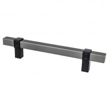 Berenson 5128-4SLT55-P - Rivet Rebel 128mm CC Slate Bar and Matte Black Posts Pull