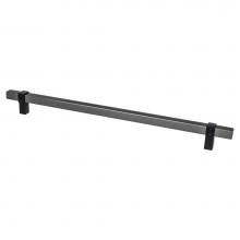 Berenson 5131-4SLT55-P - Rivet Rebel 12in. CC Slate Bar and Matte Black Posts Appliance Pull