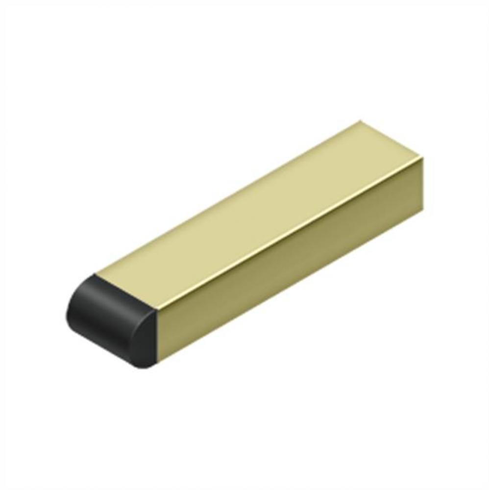 4&apos;&apos; Contemporary Half-Cylinder Tip Baseboard Bumper, Solid Brass