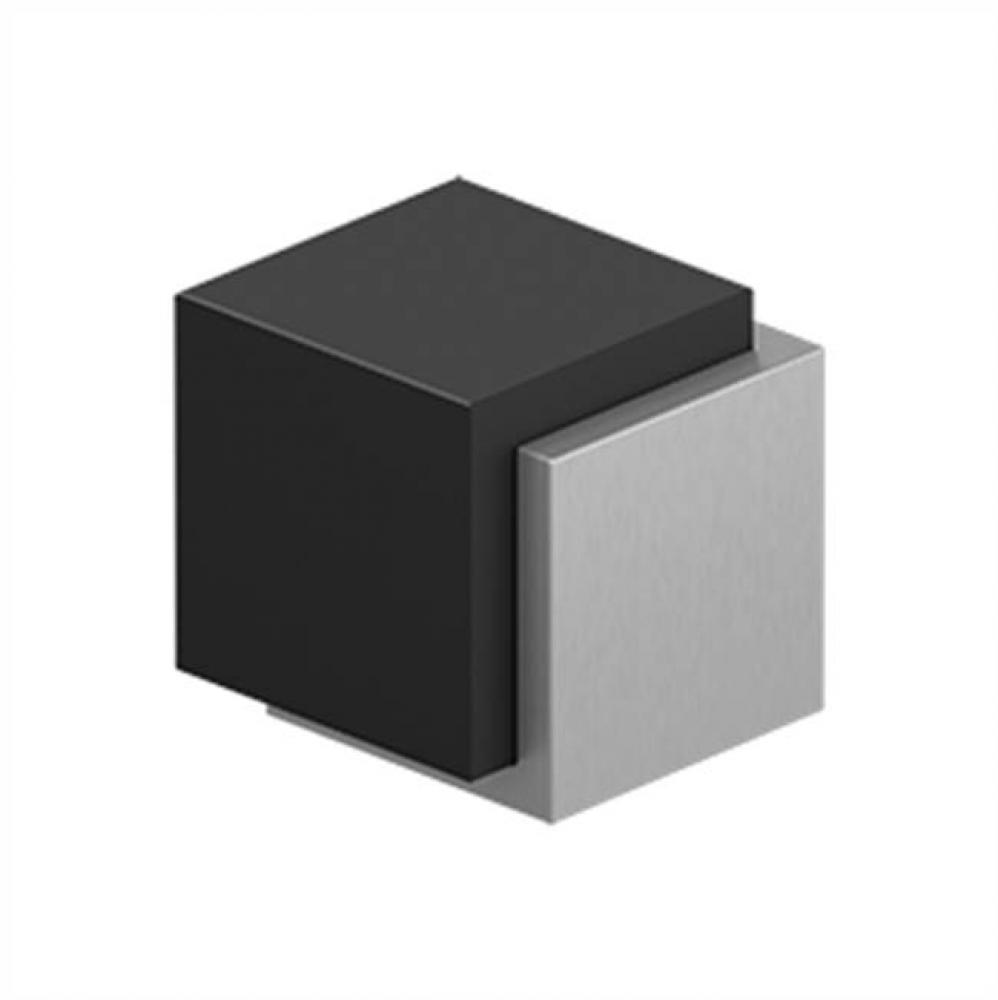 Floor Door Bumper 1-3/4&apos;&apos;, Cube, Contemporary, Stainless Steel