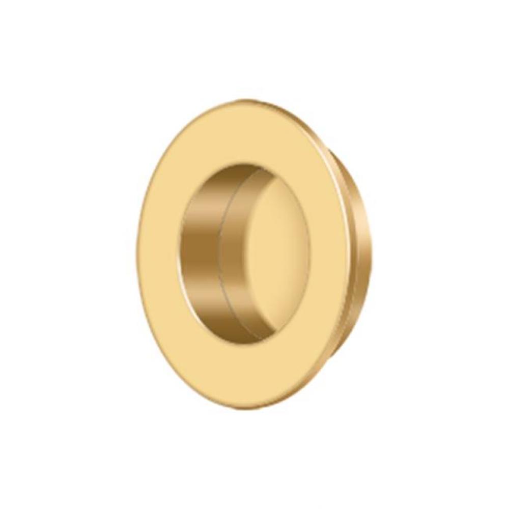 Flush Pull, Round, HD, 1-7/8&apos;&apos;, Solid Brass