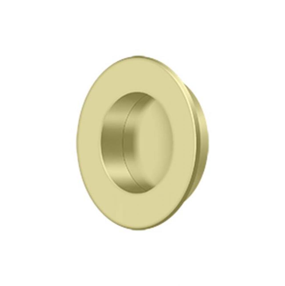 Flush Pull, Round, HD, 1-7/8&apos;&apos;, Solid Brass